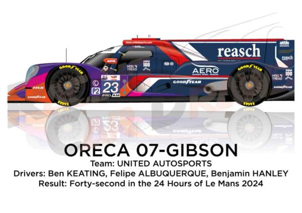 Oreca 07 - Gibson n.23 forty-second in 24 hours of Le Mans 2024