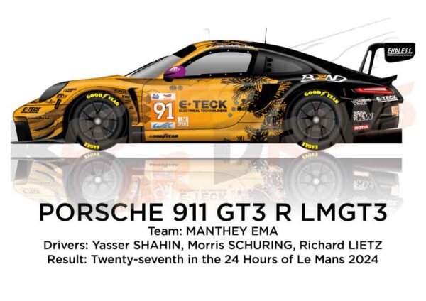 Porsche 911 R LMGT3 n.91 in 24 Hours of Le Mans 2024