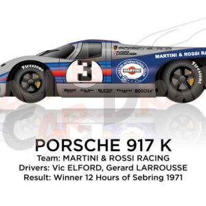 Porsche 917 K n.3 winner 12 Hours of Sebring 1971