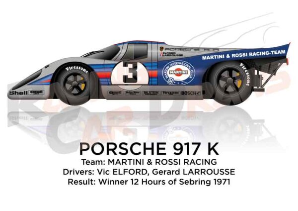 Porsche 917 K n.3 winner 12 Hours of Sebring 1971