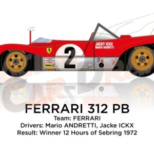 Ferrari 312 PB n.2 winner 12 Hours of Sebring 1972