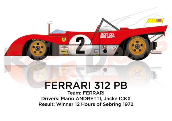 Ferrari 312 PB n.2 winner 12 Hours of Sebring 1972