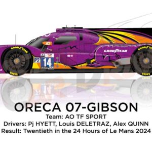 Oreca 07 - Gibson n.14 twentieth in 24 hours of Le Mans 2024