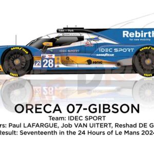 Oreca 07 - Gibson n.28 seventeenth in 24 hours of Le Mans 2024