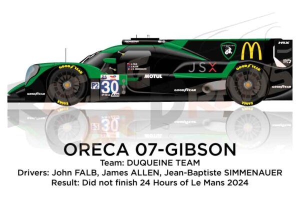 Oreca 07 - Gibson n.30 dnf in the 24 hours of Le Mans 2024