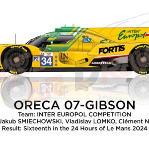 Oreca 07 - Gibson n.34 sixteenth in the 24 hours of Le Mans 2024