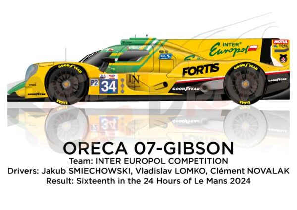 Oreca 07 - Gibson n.34 sixteenth in the 24 hours of Le Mans 2024