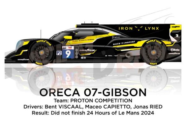 Oreca 07 - Gibson n.9 dnf in the 24 hours of Le Mans 2024