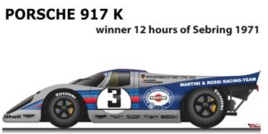 Porsche 917 K n.3 winner 12 Hours of Sebring 1971