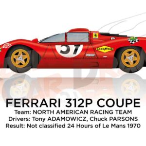 Ferrari 312P Coupe n.57 in the 24 Hours of Le Mans 1970