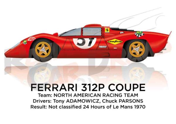 Ferrari 312P Coupe n.57 in the 24 Hours of Le Mans 1970