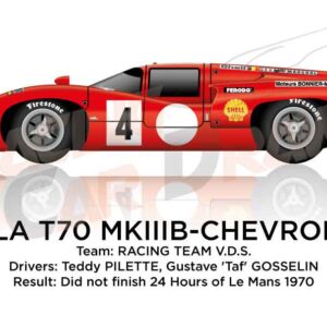 Lola T70 MKIIIB - Chevrolet n.4 24 hours of Le Mans 1970