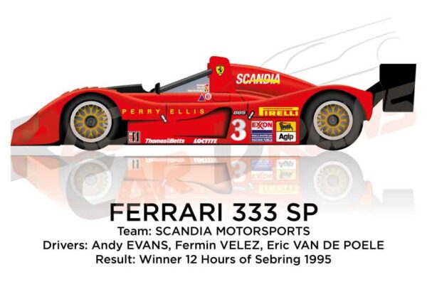 Ferrari 333 SP n.3 winner in the 12 Hours of Sebring 1995