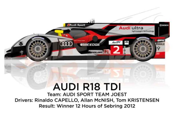 Audi R18 TDI n.2 winner 12 Hours of Sebring 2012