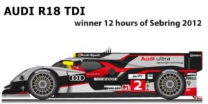 Audi R18 TDI n.2 winner 12 Hours of Sebring 2012