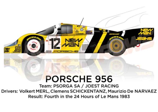 Porsche 956 n.12 fourth in the 24 Hours of Le Mans 1983