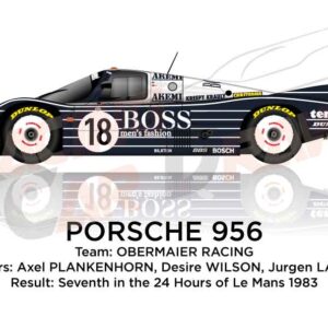 Porsche 956 n.18 seventh in the 24 Hours of Le Mans 1983