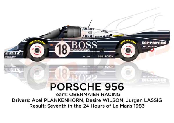 Porsche 956 n.18 seventh in the 24 Hours of Le Mans 1983