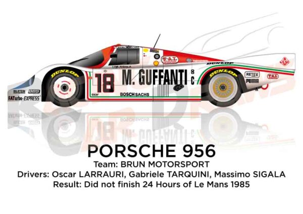 Porsche 956 n.18 did not finish 24 Hours of Le Mans 1985