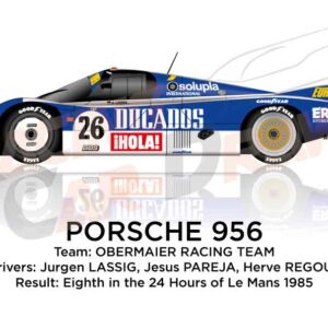 Porsche 956 n.26 eighth at the 24 Hours of Le Mans 1985