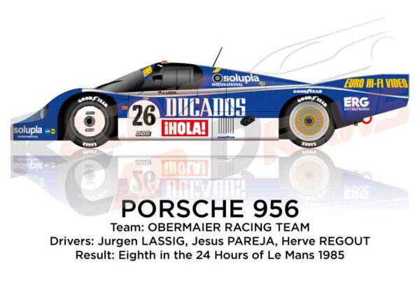 Porsche 956 n.26 eighth at the 24 Hours of Le Mans 1985