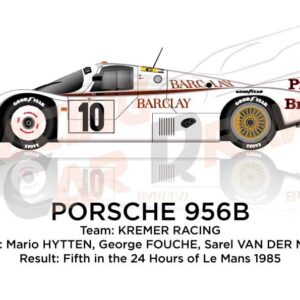 Porsche 956B n.10 fifth at the 24 Hours of Le Mans 1985