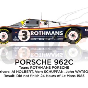 Porsche 962C n.3 did not finish 24 Hours of Le Mans 1985