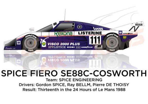 Spice Fiero SE88C - Cosworth n.111 24 hours of Le Mans 1988