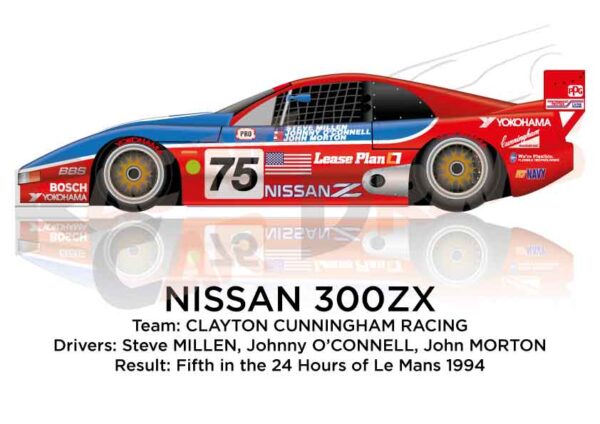 Nissan 300ZX n.75 fifth in the 24 Hours of Le Mans 1994