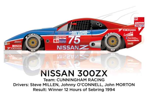 Nissan 300ZX n.75 winner in the 12 Hours of Sebring 1994