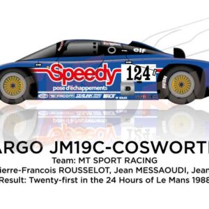 Argo JM19C - Cosworth n.124 24 hours of Le Mans 1988