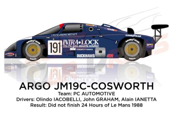 Argo JM19C - Cosworth n.191 24 hours of Le Mans 1988