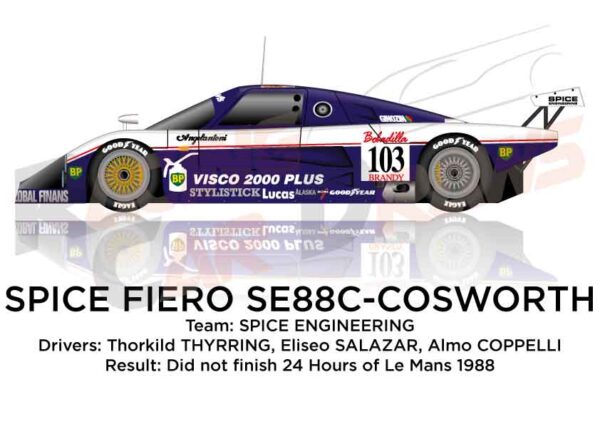 Spice Fiero SE88C - Cosworth n.103 24 hours of Le Mans 1988