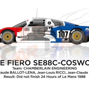 Spice Fiero SE88C - Cosworth n.107 24 hours of Le Mans 1988